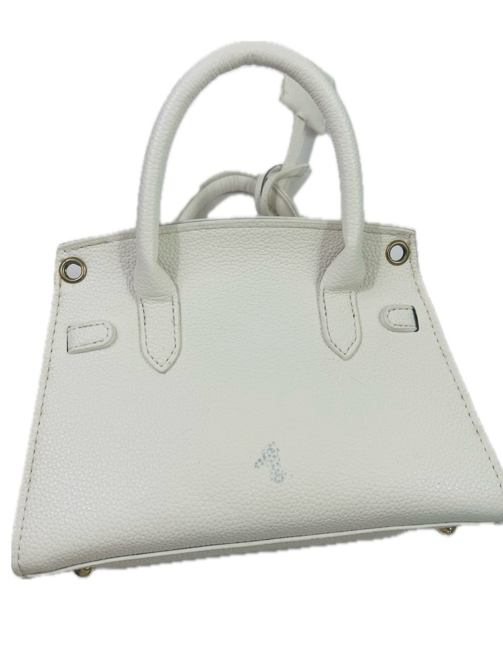 White Graffiti Print Top-Handle Bag - Picture 14 of 16